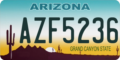AZ license plate AZF5236