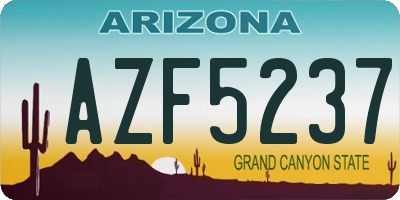 AZ license plate AZF5237