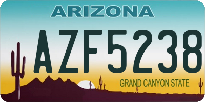 AZ license plate AZF5238
