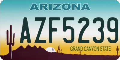 AZ license plate AZF5239