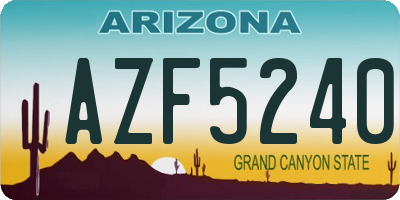 AZ license plate AZF5240