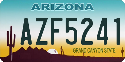 AZ license plate AZF5241