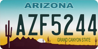 AZ license plate AZF5244