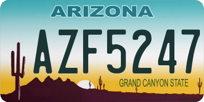 AZ license plate AZF5247