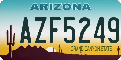 AZ license plate AZF5249