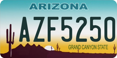 AZ license plate AZF5250