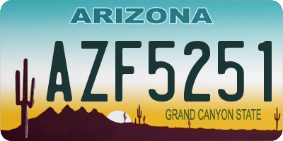 AZ license plate AZF5251