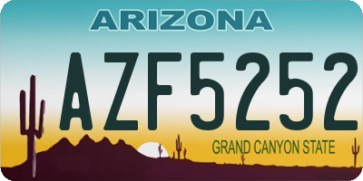 AZ license plate AZF5252