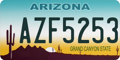 AZ license plate AZF5253