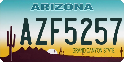 AZ license plate AZF5257