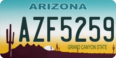 AZ license plate AZF5259