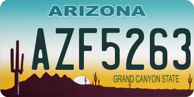 AZ license plate AZF5263