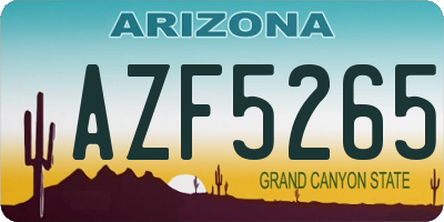 AZ license plate AZF5265