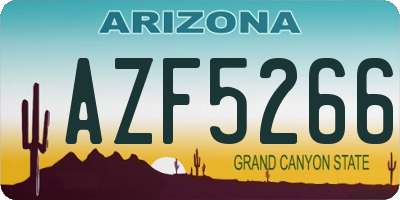AZ license plate AZF5266