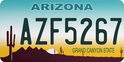 AZ license plate AZF5267