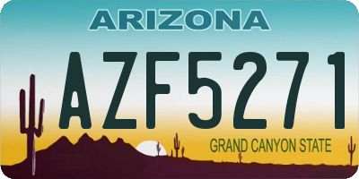 AZ license plate AZF5271