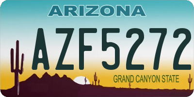 AZ license plate AZF5272