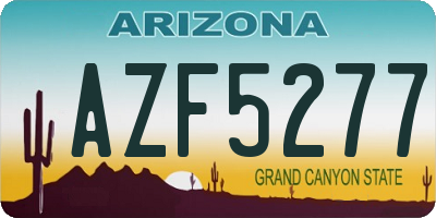AZ license plate AZF5277