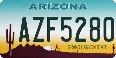 AZ license plate AZF5280