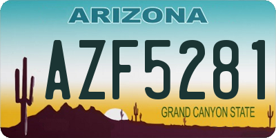 AZ license plate AZF5281