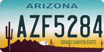 AZ license plate AZF5284