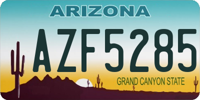 AZ license plate AZF5285