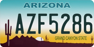 AZ license plate AZF5286