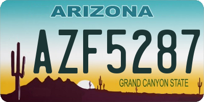 AZ license plate AZF5287