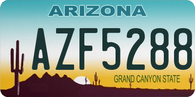 AZ license plate AZF5288