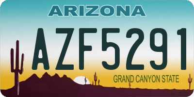 AZ license plate AZF5291