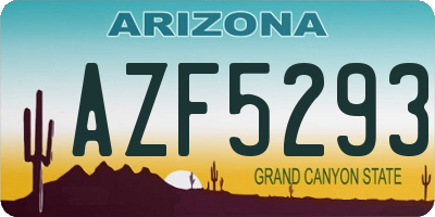 AZ license plate AZF5293