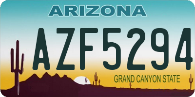 AZ license plate AZF5294