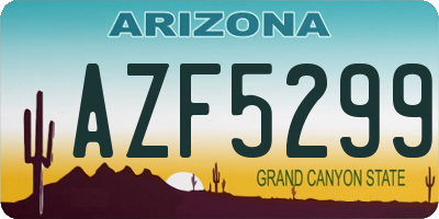 AZ license plate AZF5299