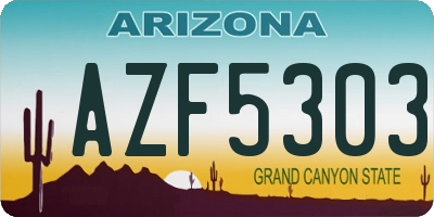 AZ license plate AZF5303