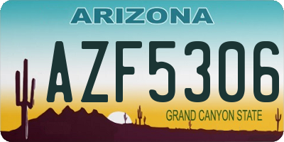 AZ license plate AZF5306