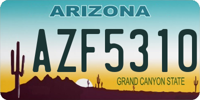 AZ license plate AZF5310