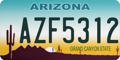 AZ license plate AZF5312
