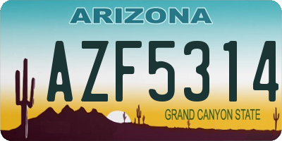 AZ license plate AZF5314