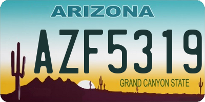 AZ license plate AZF5319