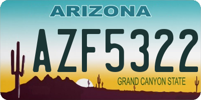 AZ license plate AZF5322