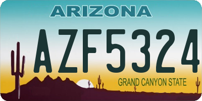 AZ license plate AZF5324