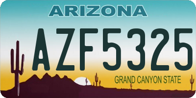 AZ license plate AZF5325