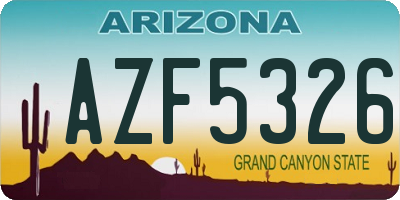 AZ license plate AZF5326