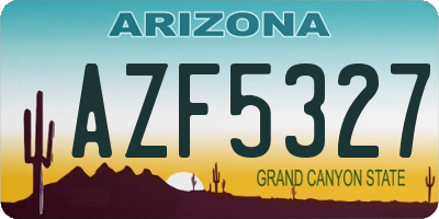 AZ license plate AZF5327