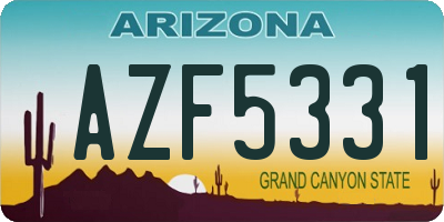 AZ license plate AZF5331