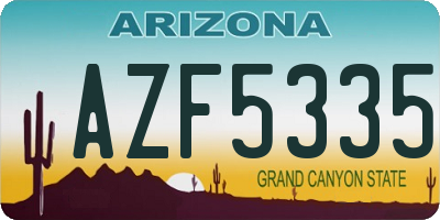 AZ license plate AZF5335