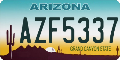 AZ license plate AZF5337