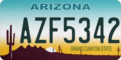 AZ license plate AZF5342