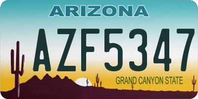 AZ license plate AZF5347