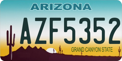 AZ license plate AZF5352